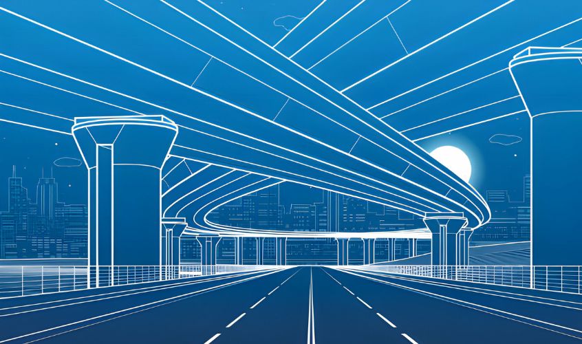 Plano de un proyecto de construcción de puente n el que se ha utilizado metodologia bim